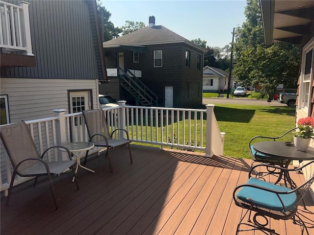 4619 5th Ave, Beaver Falls, PA 15010 - wooden terrace with a yard and stairway