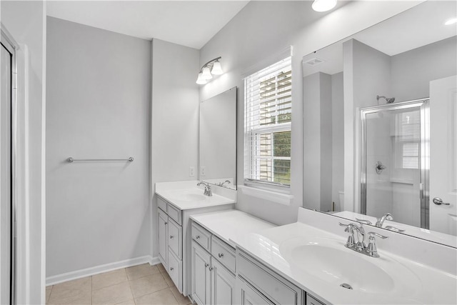 222 Amon St, Cranberry Twp, PA 16066 - full bathroom featuring vanity, a shower stall, and tile patterned flooring