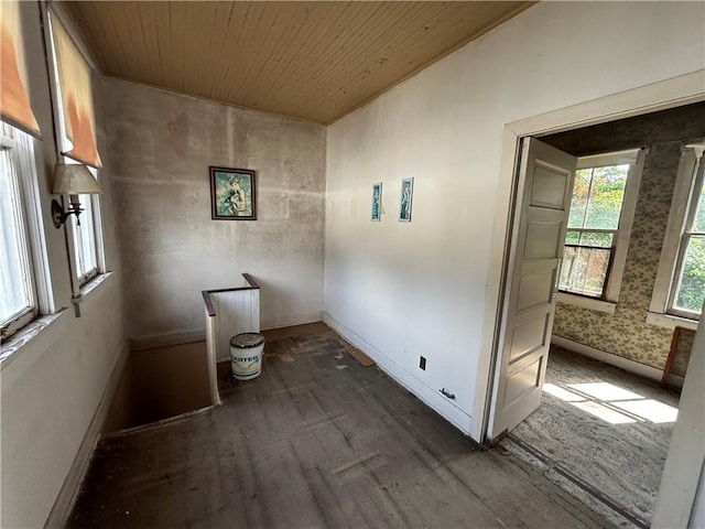 653 Upr Middletown Rd, Menallen Twp, PA 15480 - empty room with wood finished floors and wooden ceiling