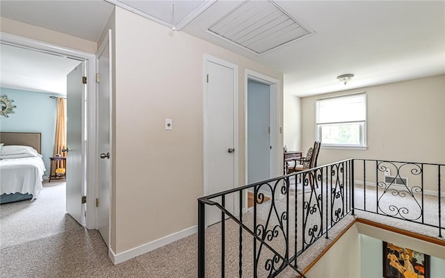 2712 Champlain, Shaler, PA 15101 - hallway with attic access and an upstairs landing