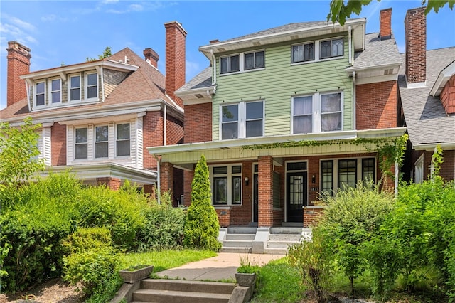 6933 Mcpherson Blvd, Point Breeze, PA 15208 - traditional style home with brick siding and covered porch