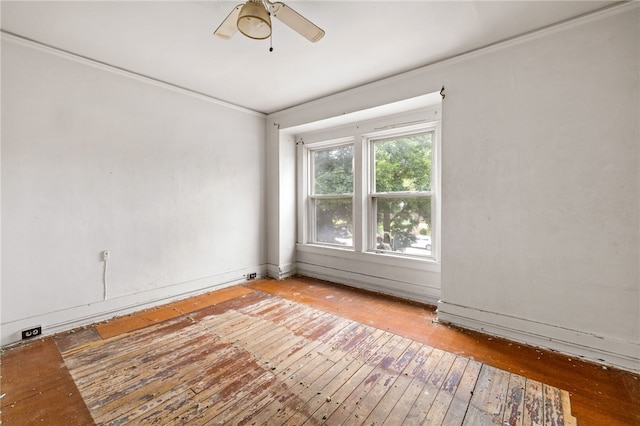 6933 Mcpherson Blvd, Point Breeze, PA 15208 - empty room with light wood-style flooring, ornamental molding, and ceiling fan