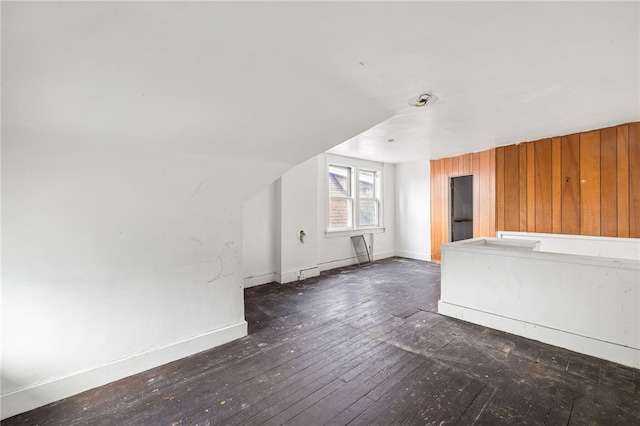 6933 Mcpherson Blvd, Point Breeze, PA 15208 - bonus room featuring dark wood-style floors and wood walls