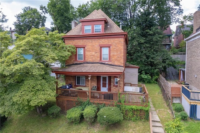 109 Watson Blvd, Perry Hilltop, PA 15214 - view of front of home with brick siding, a chimney, and a shingled roof