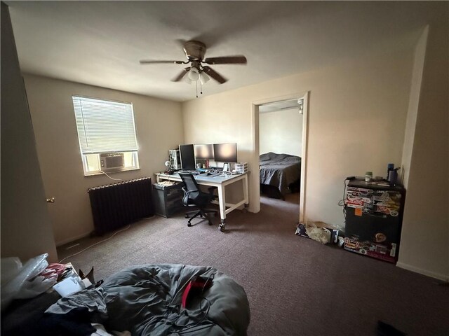 1201 Illinois Ave, Dormont, PA 15216 - carpeted office space with radiator, ceiling fan, and cooling unit
