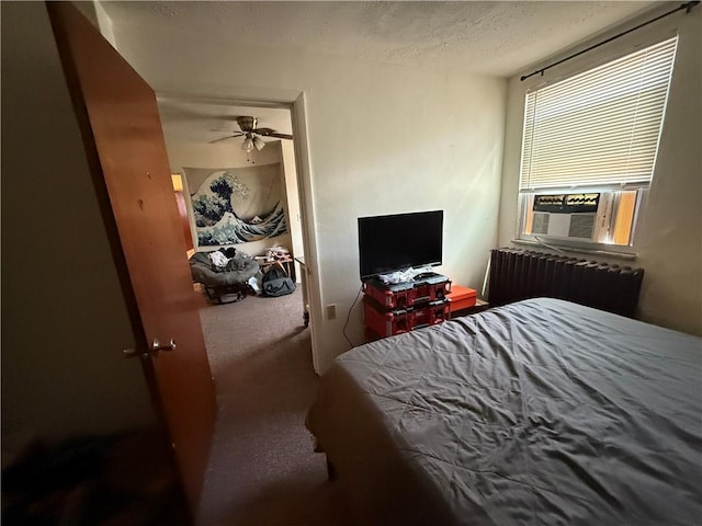 1201 Illinois Ave, Dormont, PA 15216 - bedroom featuring radiator, cooling unit, and a textured ceiling