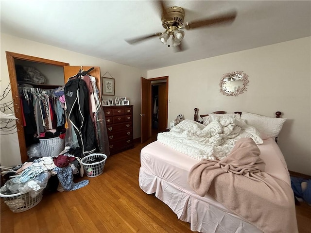 1201 Illinois Ave, Dormont, PA 15216 - bedroom with a closet, wood finished floors, and ceiling fan