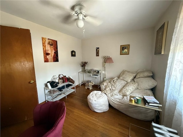 1201 Illinois Ave, Dormont, PA 15216 - living area featuring a ceiling fan and hardwood / wood-style floors