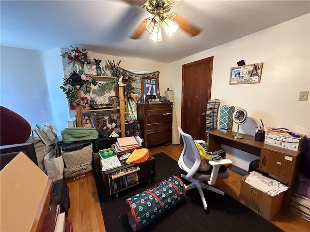 1201 Illinois Ave, Dormont, PA 15216 - home office featuring a ceiling fan and wood finished floors