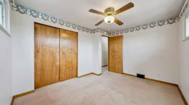 524 Greenridge Rd, New Kensington, PA 15068 - unfurnished bedroom with a closet, carpet floors, and ceiling fan