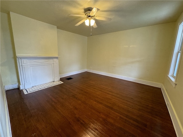 522 Cubbage St, Carnegie, PA 15106 - spare room with ceiling fan and dark wood finished floors