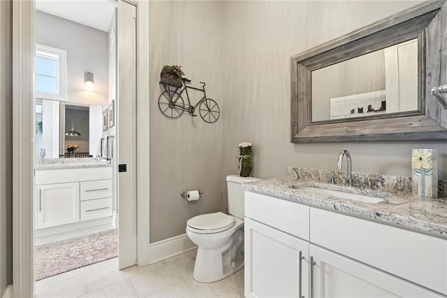 1416 Commons Ln, South Fayette, PA 15017 - bathroom with vanity and marble finish flooring