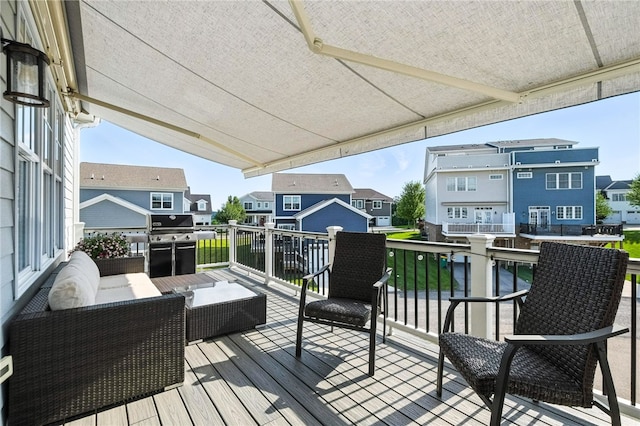1416 Commons Ln, South Fayette, PA 15017 - wooden terrace with a residential view, area for grilling, and an outdoor hangout area