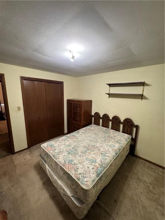 495 Pierson Run Rd, Plum Boro, PA 15239 - bedroom with carpet, a closet, and a textured ceiling