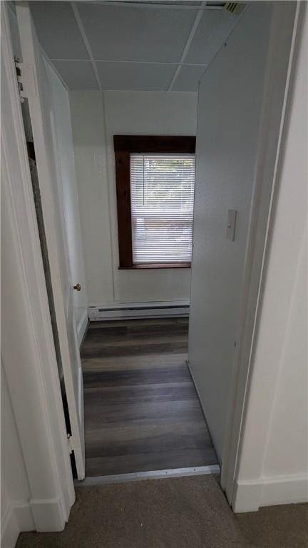 613 Third St, City Of But Ne, PA 16001 - corridor with a baseboard radiator and a drop ceiling