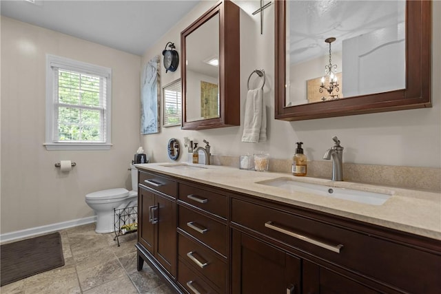 405 Crestridge Dr, Hempfield Twp, PA 15601 - full bath featuring double vanity and a chandelier
