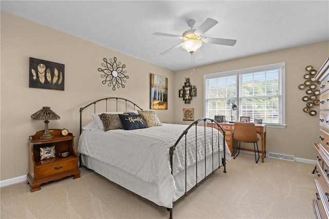 405 Crestridge Dr, Hempfield Twp, PA 15601 - bedroom with light colored carpet and ceiling fan