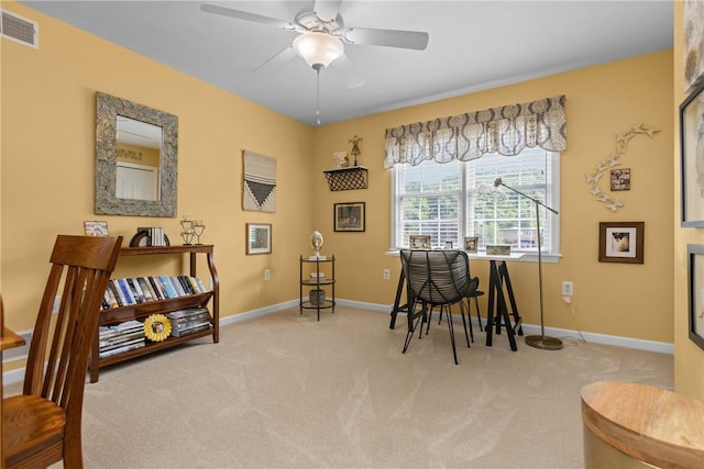 405 Crestridge Dr, Hempfield Twp, PA 15601 - carpeted office featuring ceiling fan and baseboards