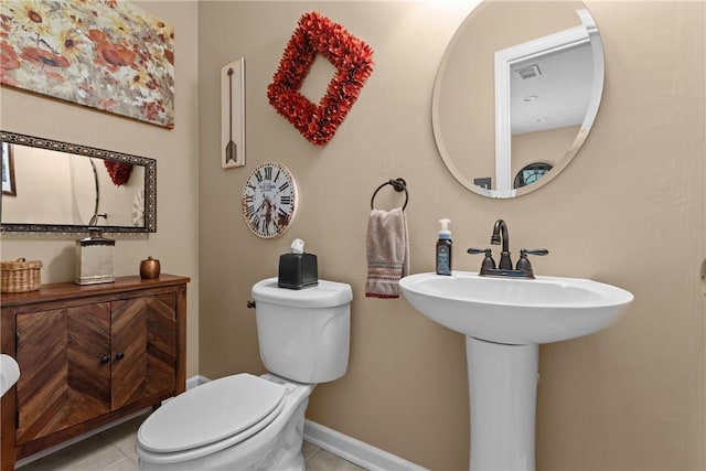 405 Crestridge Dr, Hempfield Twp, PA 15601 - half bathroom with toilet and tile patterned flooring