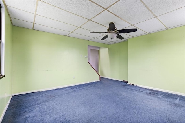 149 Frank St, Whitaker, PA 15120 - carpeted empty room featuring a paneled ceiling and a ceiling fan