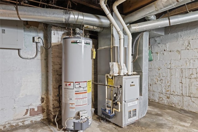 149 Frank St, Whitaker, PA 15120 - utility room with water heater, electric panel, and heating unit