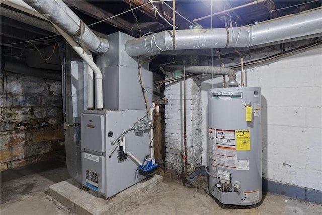 149 Frank St, Whitaker, PA 15120 - utility room featuring gas water heater and heating unit