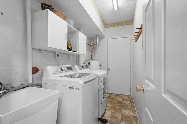5113 Polo Fields Dr, Hampton, PA 15044 - washroom with stone finish flooring, separate washer and dryer, and water heater