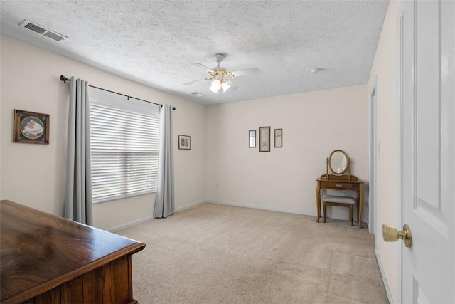 5113 Polo Fields Dr, Hampton, PA 15044 - office area featuring light colored carpet, a ceiling fan, and a textured ceiling