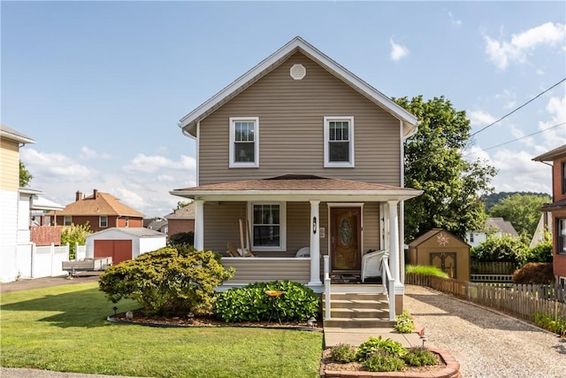 107 Braun St, Shaler, PA 15223 - view of front of property featuring a shed and a porch