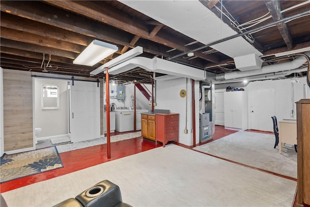 107 Braun St, Shaler, PA 15223 - basement with separate washer and dryer, electric panel, and heating unit