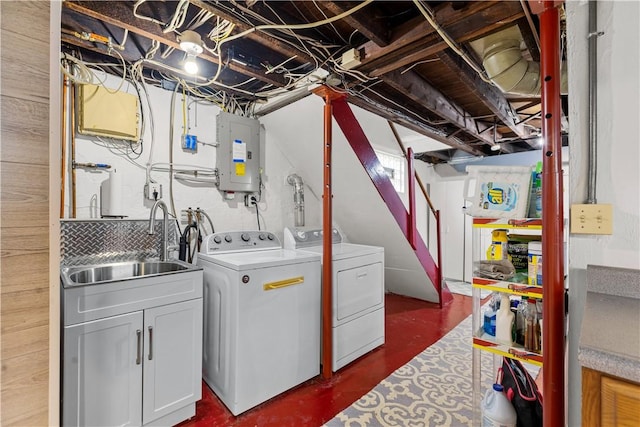 107 Braun St, Shaler, PA 15223 - washroom featuring electric panel and washing machine and dryer