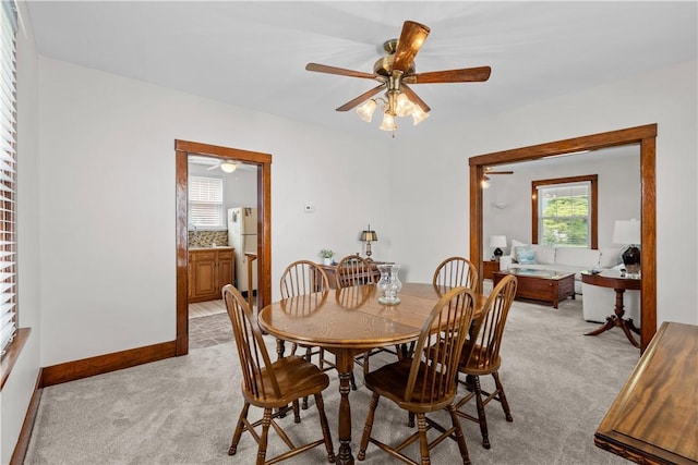 107 Braun St, Shaler, PA 15223 - dining area with light carpet and ceiling fan