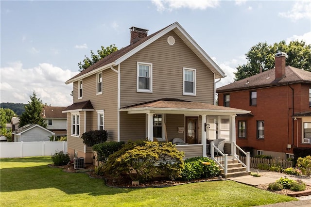 107 Braun St, Shaler, PA 15223 - view of front of property featuring a porch and a chimney