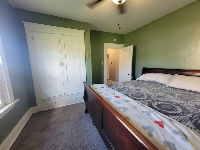 1727 Tyler St, Aliquippa, PA 15001 - bedroom with dark colored carpet and a ceiling fan