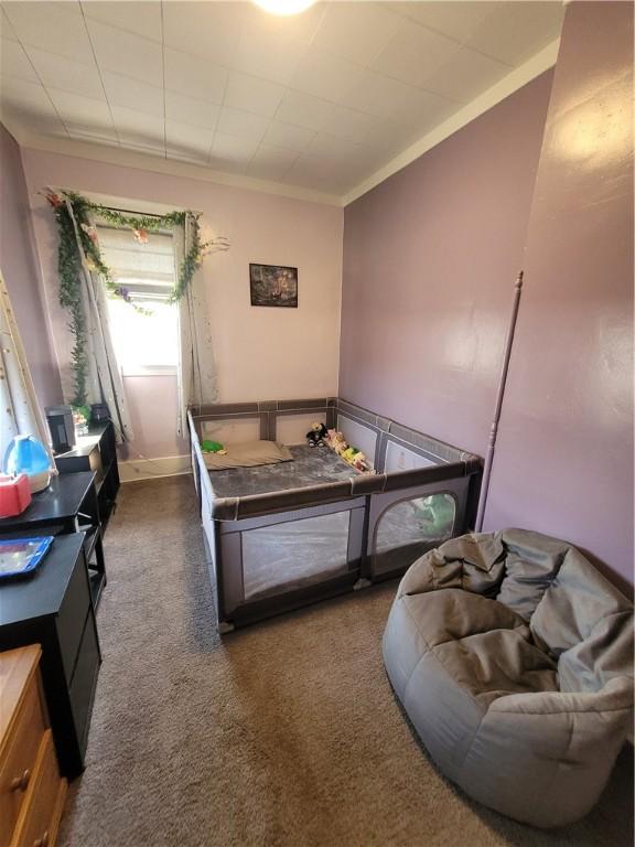 1727 Tyler St, Aliquippa, PA 15001 - carpeted bedroom with ornamental molding