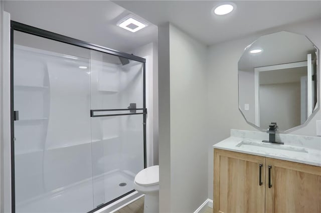 1611 18th Ave, Patterson Heights, PA 15010 - bathroom with vanity, a stall shower, and recessed lighting