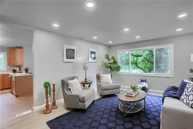 1611 18th Ave, Patterson Heights, PA 15010 - living area featuring light wood-type flooring, plenty of natural light, and recessed lighting