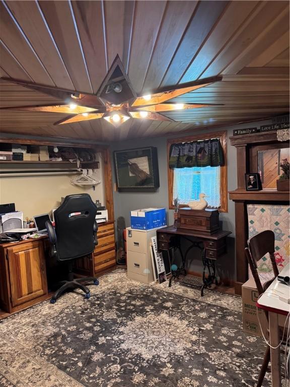233 Grantz Hollow Rd, Bethel Twp, PA 15690 - office space featuring wood ceiling