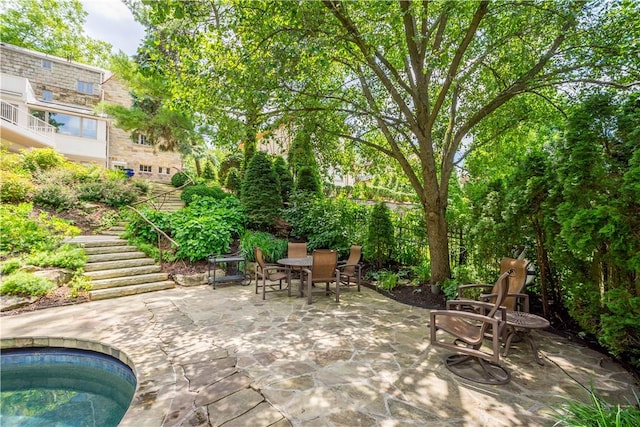 60 Longuevue Dr, Mt Lebanon, PA 15228 - view of patio with outdoor dining area and stairs