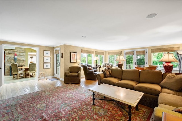 60 Longuevue Dr, Mt Lebanon, PA 15228 - living area featuring hardwood / wood-style floors and baseboards