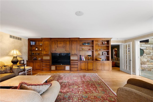 60 Longuevue Dr, Mt Lebanon, PA 15228 - living room featuring light wood-style flooring and ornamental molding