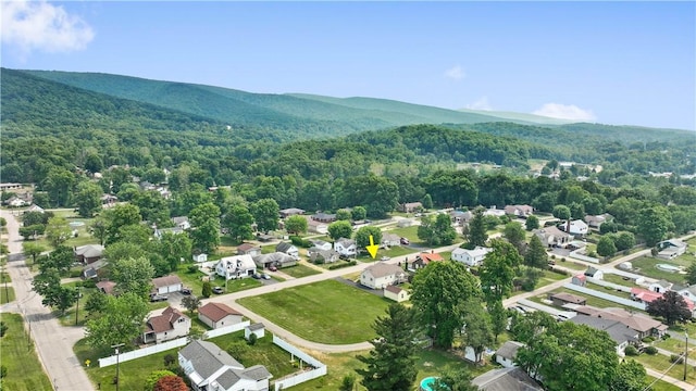 157 Elizabeth St, South Union Twp, PA 15445 - aerial perspective of suburban area with a forest and a mountainous background