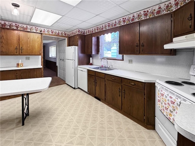979 9th St, Taylor Twp, PA 16160 - kitchen featuring white appliances, light flooring, and light countertops