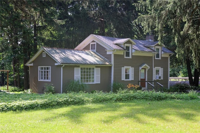 1638 Lake Rd, Pa, PA 16137 - view of front of home with a front yard and a chimney