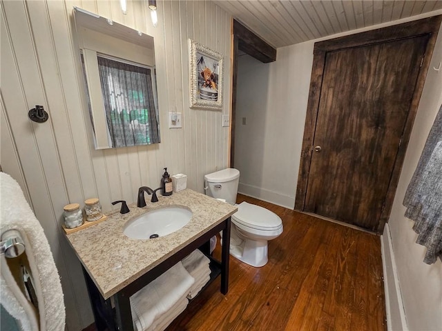 1638 Lake Rd, Pa, PA 16137 - bathroom featuring wood finished floors, vanity, wooden ceiling, and wooden walls