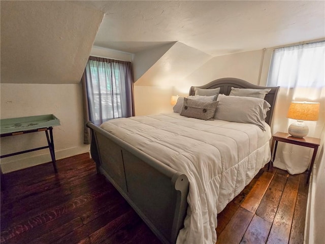 1638 Lake Rd, Pa, PA 16137 - bedroom with dark wood-style floors and lofted ceiling