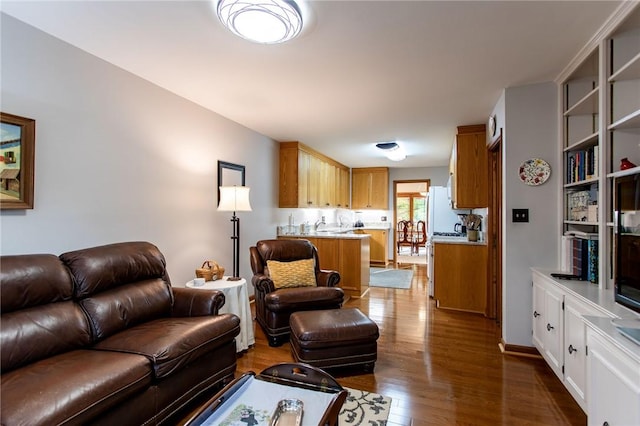 311 Oxbridge Ct, Ohara, PA 15238 - living room with dark wood-type flooring