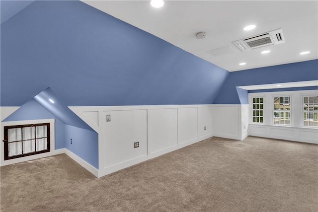122 Haldane St, Crafton, PA 15205 - additional living space featuring carpet floors, lofted ceiling, and recessed lighting