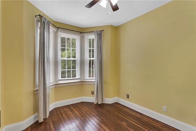 122 Haldane St, Crafton, PA 15205 - spare room featuring dark wood finished floors and a ceiling fan