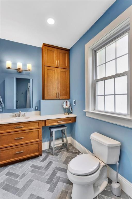 122 Haldane St, Crafton, PA 15205 - bathroom featuring vanity, recessed lighting, and brick patterned flooring